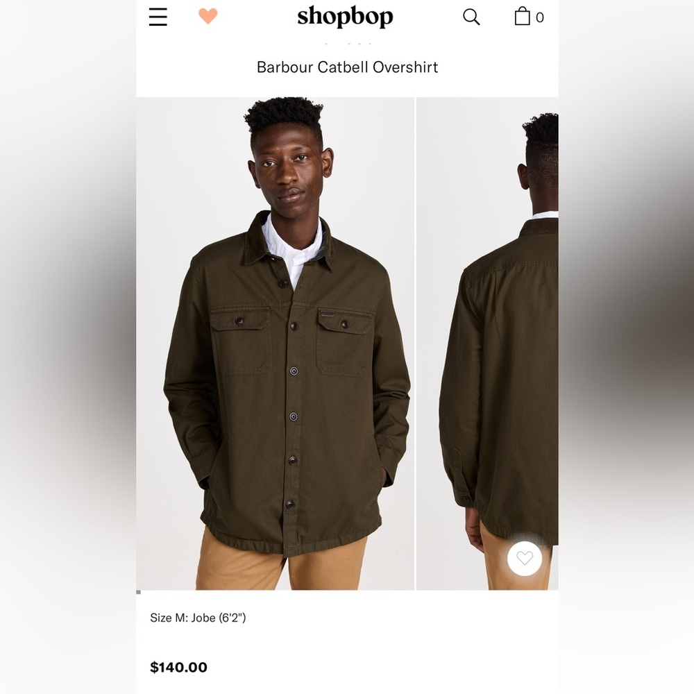 Brand New With Tags Men’s Barbour Catbell Overshirt. Dark Olive. With Gift Box!
